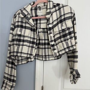 American Eagle Outfitters Black and White Plaid Jacket